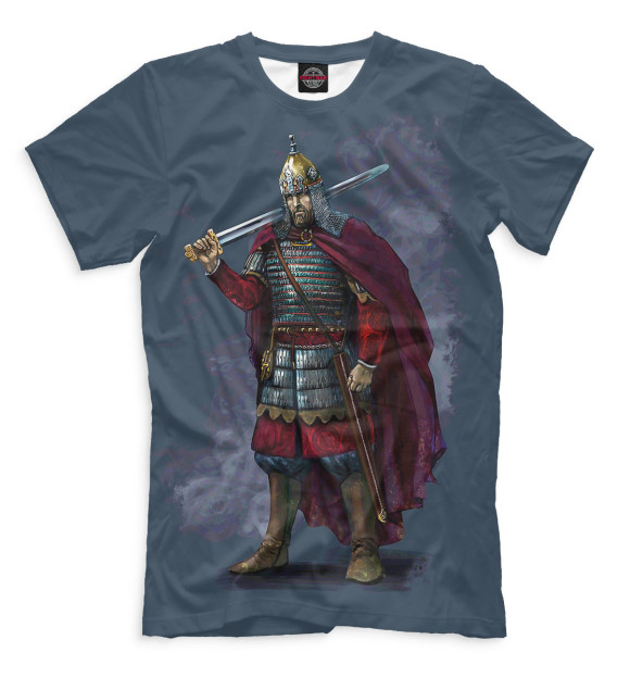 Мужская футболка с изображением Богатырь цвета Белый