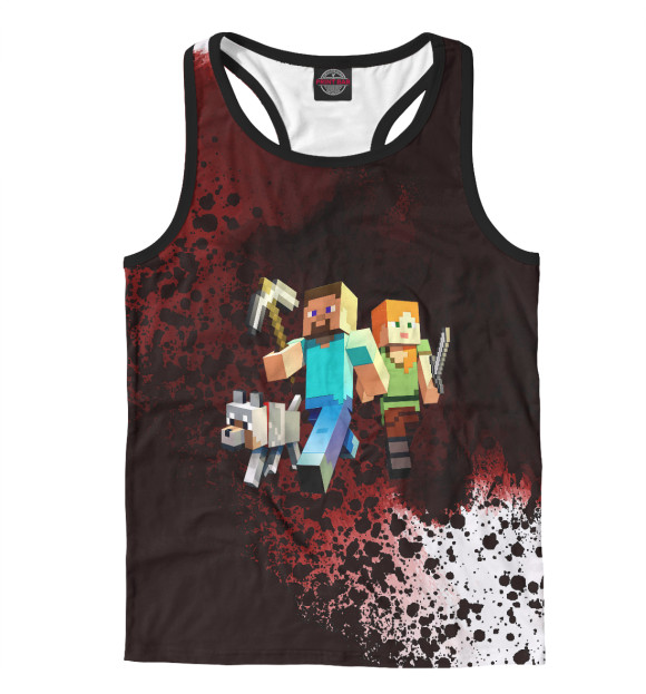 Мужская майка-борцовка с изображением Minecraft цвета Белый