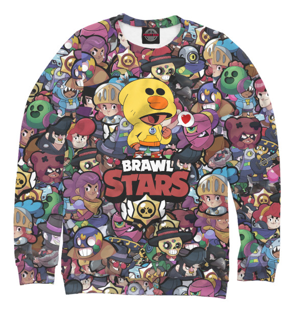 Свитшот для девочек с изображением Brawl Stars цвета Белый