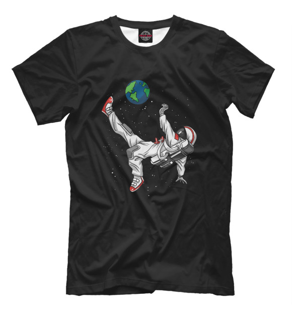 Футболка для мальчиков с изображением Space Astronaut Soccer цвета Белый