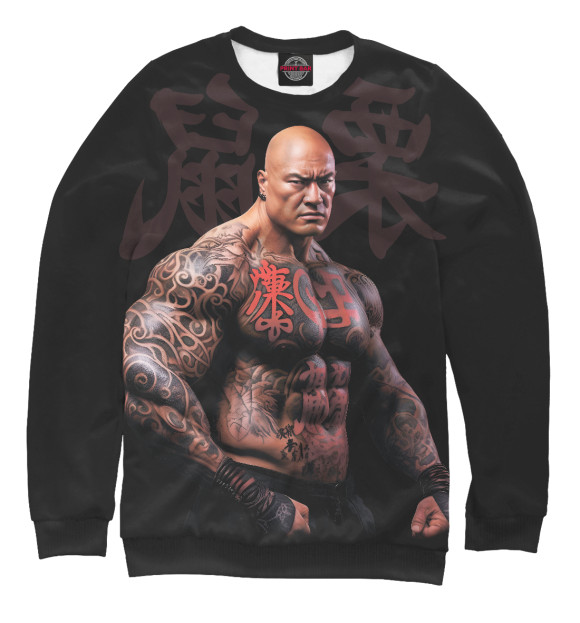 Женский свитшот с изображением Irezumi tattoo triad цвета Белый