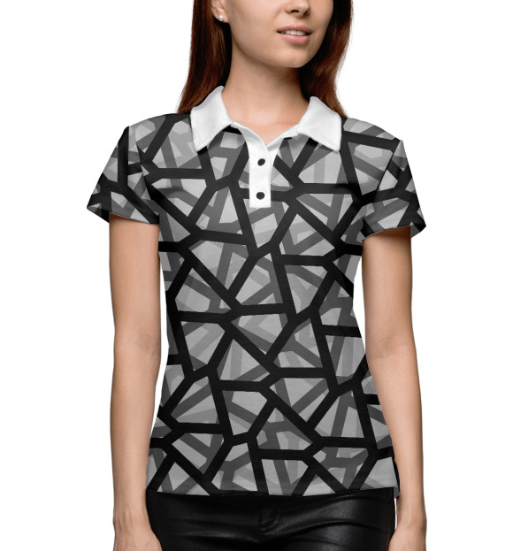 Женское поло с изображением Empty Gray цвета Белый