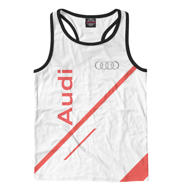 Мужская майка-борцовка с изображением Audi цвета Белый