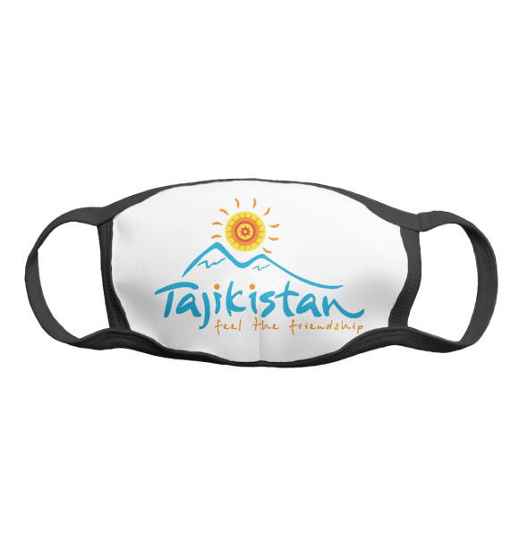 Маска тканевая с изображением Tajikistan цвета Белый
