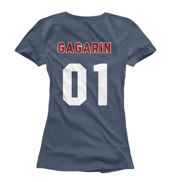 Женская футболка с изображением 60 лет полету Юрия Гагарина цвета Белый