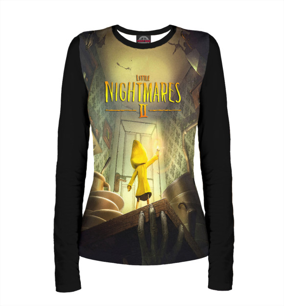 Женский лонгслив с изображением Little Nightmares 2 цвета Белый