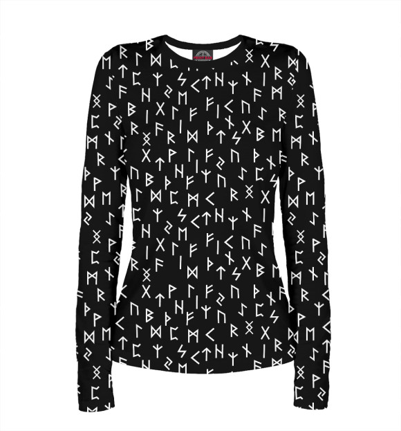 Женский лонгслив с изображением Руны цвета Белый