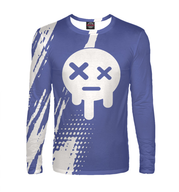 Мужской лонгслив с изображением Эдгар/рисунок на футболке цвета Белый