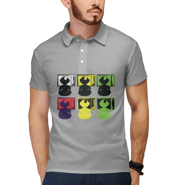 Мужское поло с притом Телевизор (поп арт) цвета Белый Мужское поло с изображением Телевизор (поп арт) цвета Белый