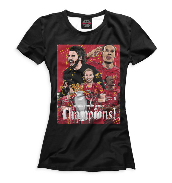 Женская футболка с изображением Champions! цвета Белый