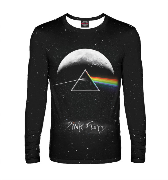 Мужской лонгслив с изображением Pink Floyd: Пинк Флойд космос цвета Белый