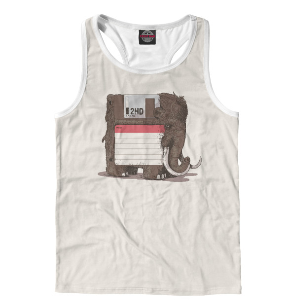 Мужская майка-борцовка с притом Мамонт цвета Белый Мужская майка-борцовка с изображением Мамонт цвета Белый