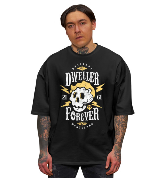 Мужская футболка оверсайз с изображением Fallout цвета Черный
