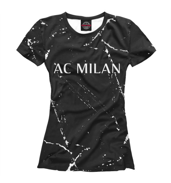 Женская футболка с изображением Милан - Гранж цвета Белый