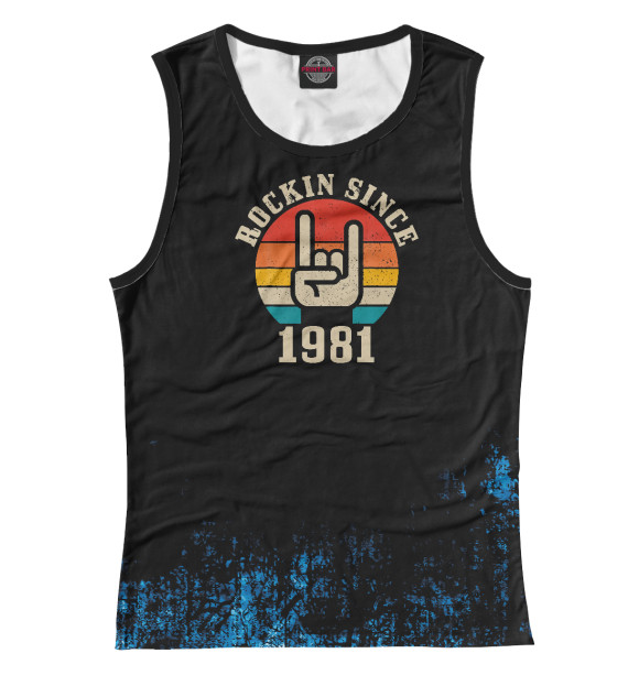 Майка для девочки с изображением Rockin Since 1981 Vintage цвета Белый