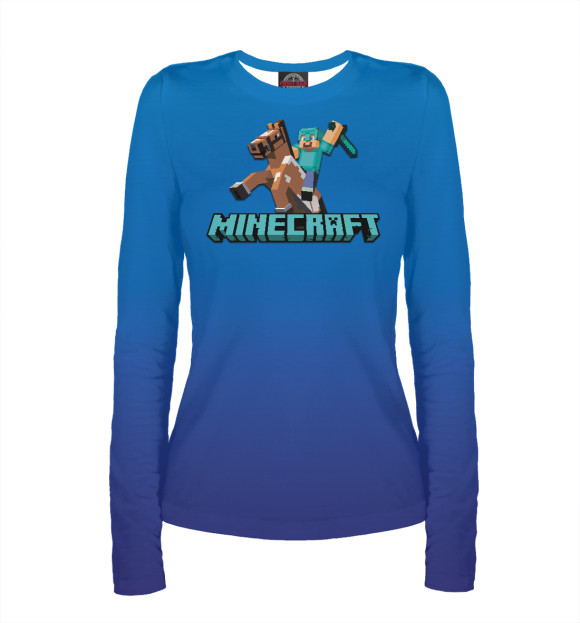 Женский лонгслив с изображением Minecraft - Steve Knight цвета Белый