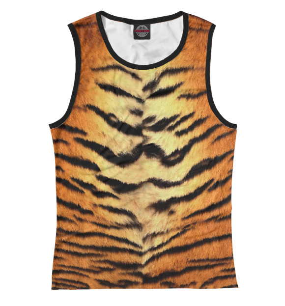 Женская майка с притом Тигровая цвета Белый Женская майка с изображением Тигровая цвета Белый
