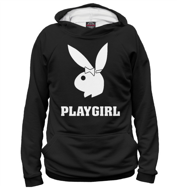 Женское худи с изображением PLAYGIRL цвета Белый