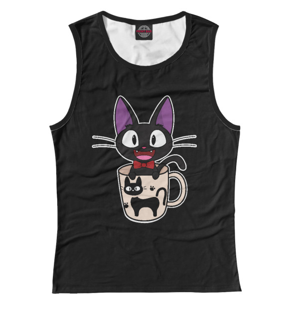 Женская майка с притом Джиджи цвета Белый Женская майка с изображением Джиджи цвета Белый