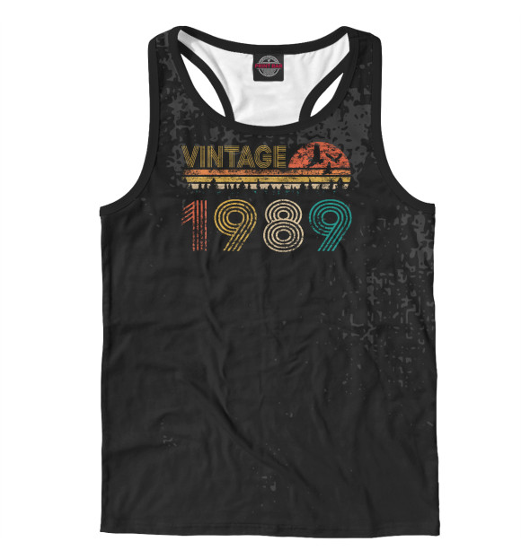 Мужская майка-борцовка с изображением Vintage 1989 цвета Белый