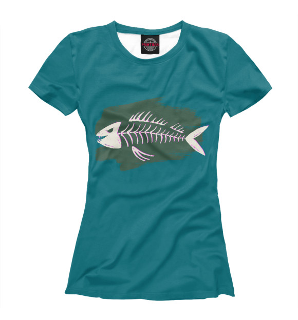 Футболка для девочек с изображением Fishbones цвета Белый