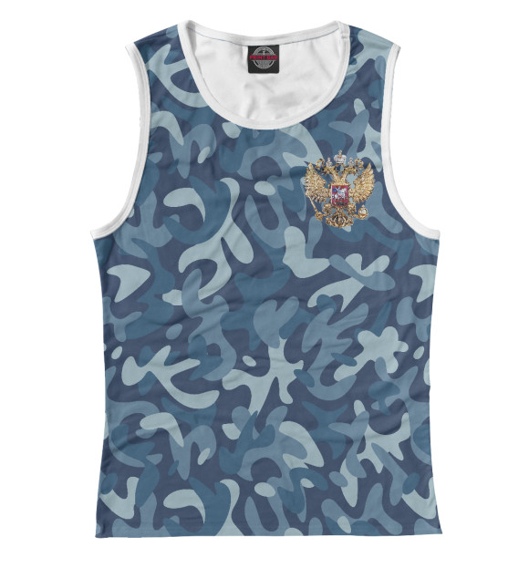 Женская майка с изображением Камуфляж цвета Белый