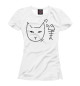 Женская футболка Кот и рыба