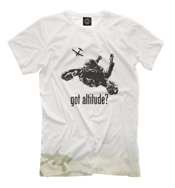 Мужская футболка с изображением Skydiving цвета Белый