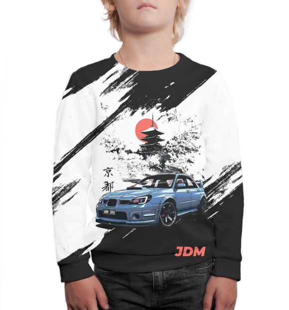 Свитшот для мальчиков с изображением JDM цвета Белый