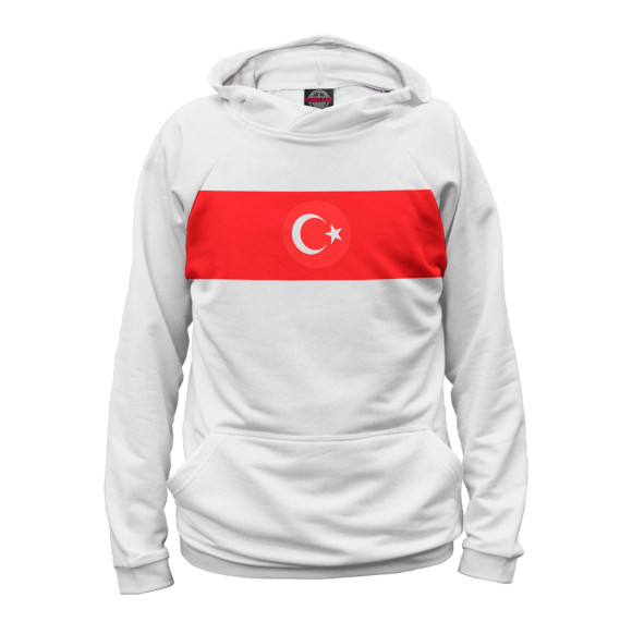Мужское худи с изображением Сборная Турции 2024 домашняя цвета Белый