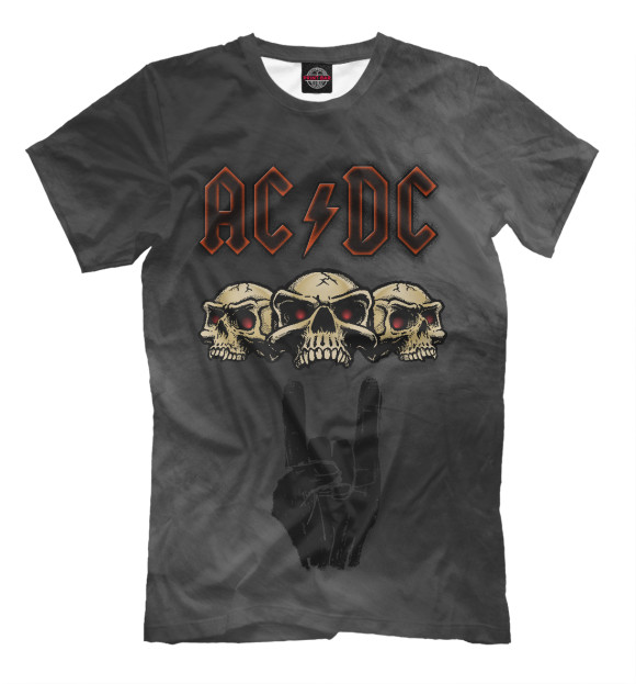 Мужская футболка с изображением Группа AC/DC цвета Белый