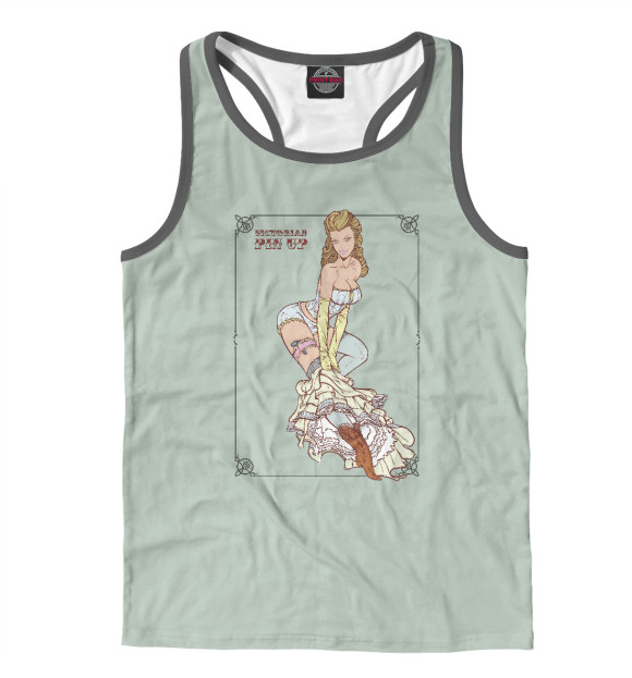 Мужская майка-борцовка с изображением Victorian Lady цвета Белый