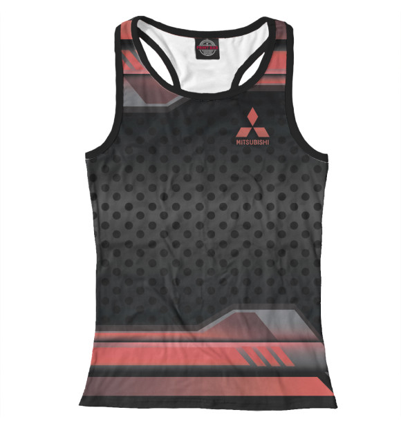 Женская майка-борцовка с изображением Mitsubishi цвета Белый