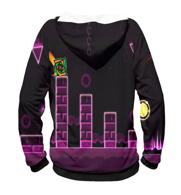 Женское худи с изображением Geometry Dash цвета Белый