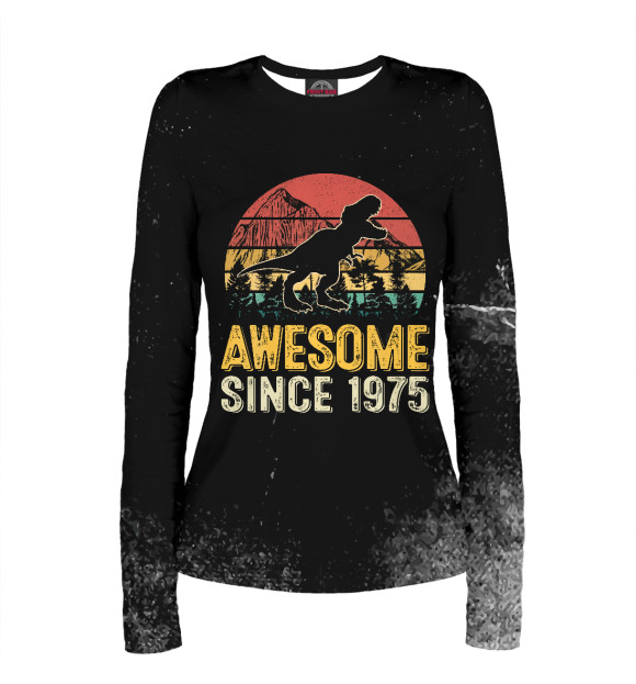 Женский лонгслив с изображением Retro Awesome Since 1975 цвета Белый