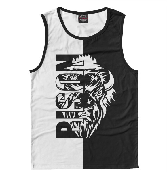 Майка для мальчика с притом Бизон цвета Белый Майка для мальчика с изображением Бизон цвета Белый