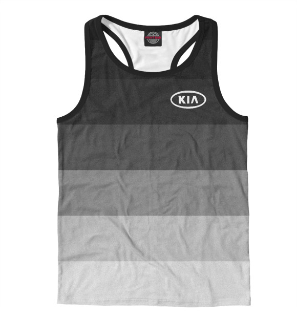 Мужская майка-борцовка с изображением КИА, KIA цвета Белый