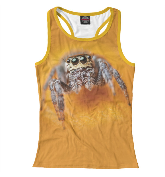 Женская майка-борцовка с изображением Паук цвета Белый