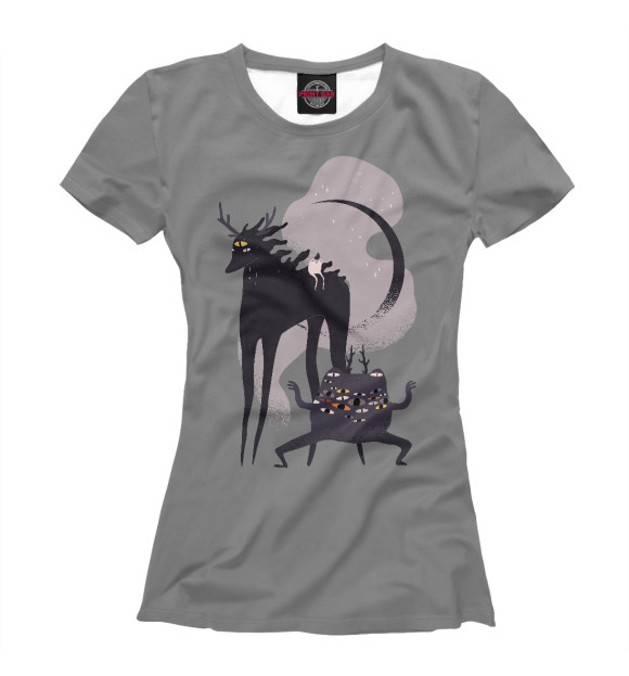 Футболка для девочек с изображением Halloween creatures цвета Белый