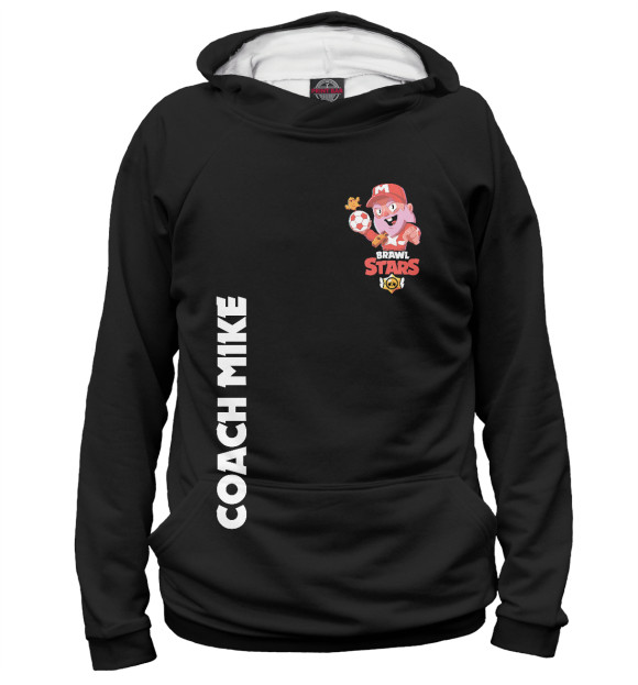 Женское худи с изображением BRAWL STARS COACH MIKE цвета Белый
