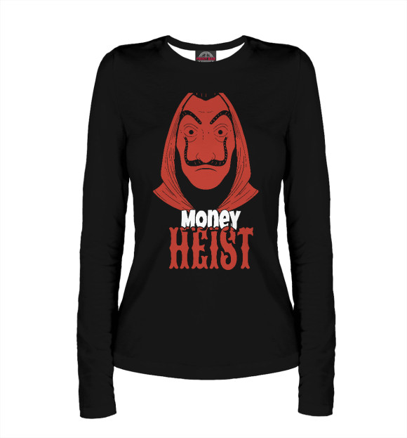 Женский лонгслив с изображением Money Heist цвета Белый