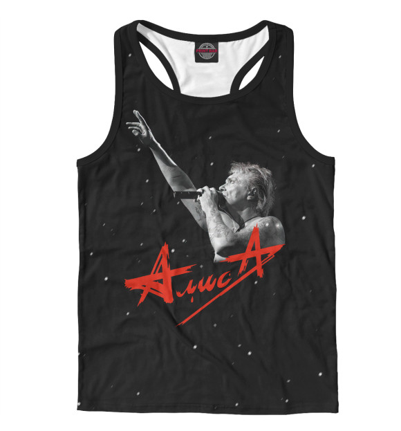 Мужская майка-борцовка с изображением Алиса цвета Белый