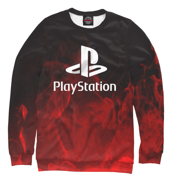 Женский свитшот с изображением Playstation | Плейстейшн цвета Белый