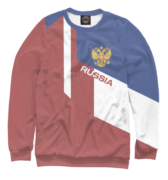 Мужской свитшот с изображением Russia Sport цвета Белый