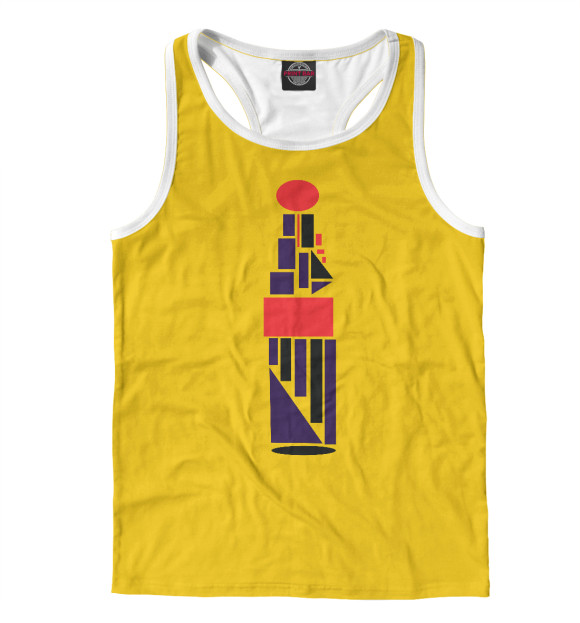 Мужская майка-борцовка с изображением Бутылка (абстракт) цвета Белый