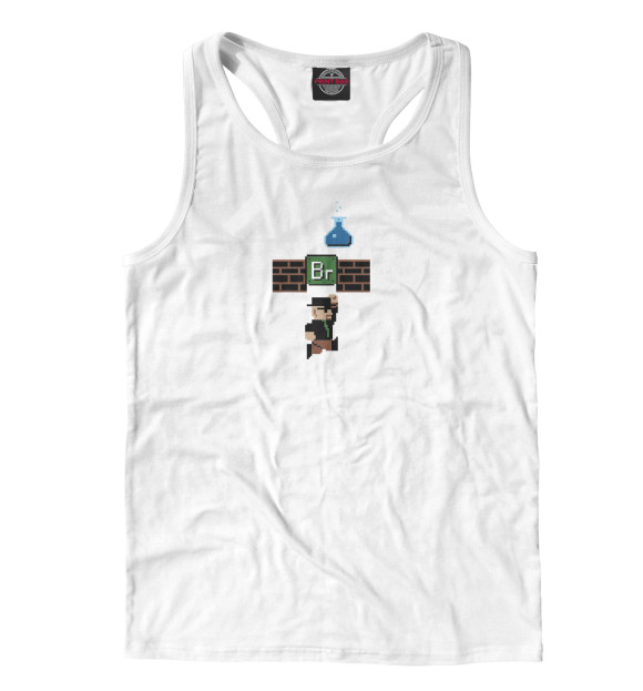 Мужская майка-борцовка с притом Хайзенберг Марио цвета Белый Мужская майка-борцовка с изображением Хайзенберг Марио цвета Белый