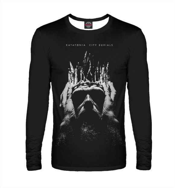 Мужской лонгслив с изображением Katatonia цвета Белый