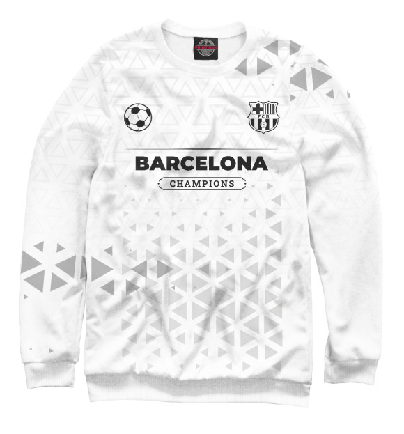 Свитшот для девочек с изображением Barcelona Champions Униформа цвета Белый