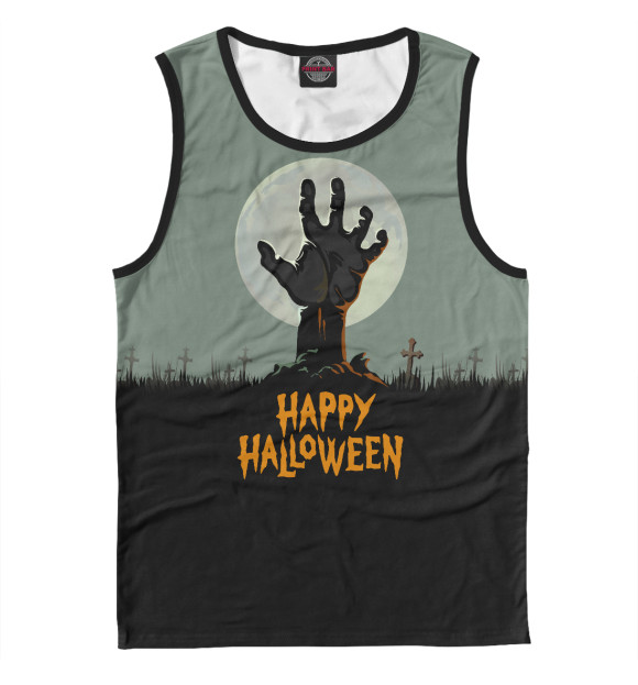 Мужская майка с изображением Halloween цвета Белый