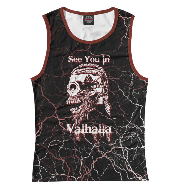 Майка для девочки с изображением See you in Valhalla цвета Белый
